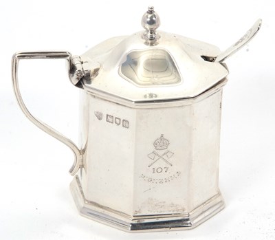 Lot 8 - A George V silver mustard pot and liner of...