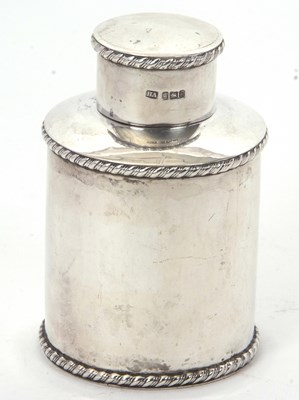 Lot 9 - A late Victorian silver caddy of plain form...