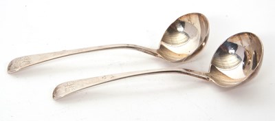 Lot 23 - Pair of George III silver Old English pattern...