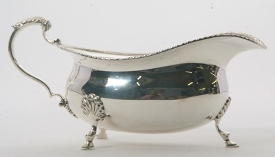 Lot 24 - An Elizabeth II silver sauce boat having a...