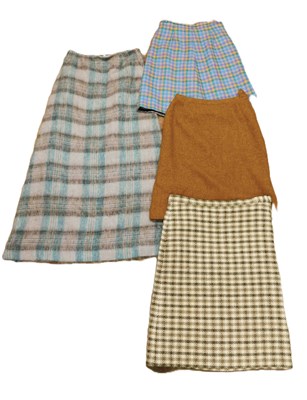 Lot 41 - Four tweed skirts: to include a Scottish...