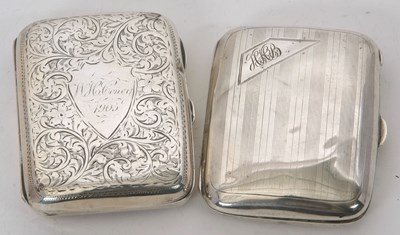 Lot 43 - Two early 20th Century silver cigarette cases...