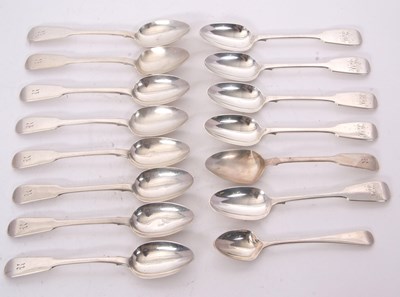 Lot 57 - Mixed Lot:  Nine George IV silver fiddle...