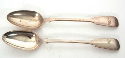 Lot 61 - A pair of Victorian silver fiddle pattern...