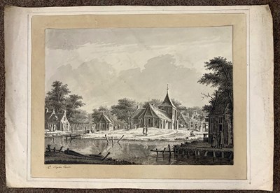 Lot 110 - C Sophie Pavin; Sepia Watercolour Riverscene