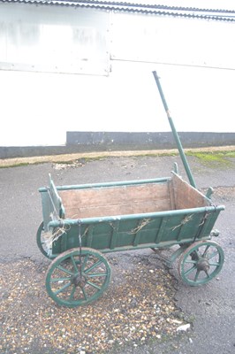 Lot 397 - A 19th Century wooden hand cart on twin axle...