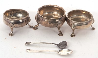 Lot 69 - Mixed Lot:  Three Georgian silver cauldron...