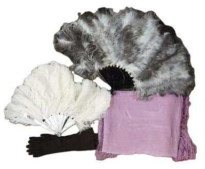 Lot 146 - A mixed lot: to include an ostrich feather fan...