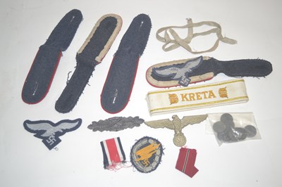 Lot 405 - Various Luftwaffe uniform Insignia, including...