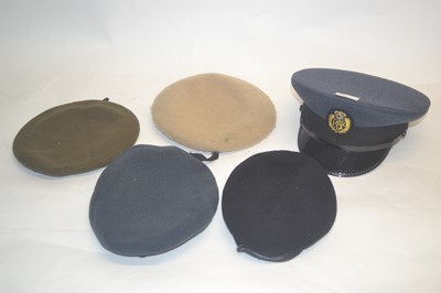 Lot 411 - Standard issue RAF airman hat and 4 military...