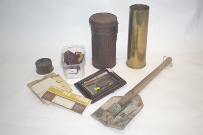 Lot 445 - Crate: various items including a World War 2...