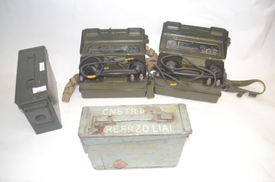 Lot 452 - A set of field telephones and two ammunition...