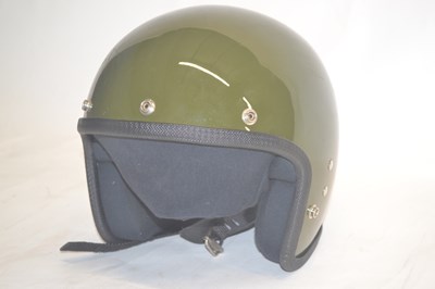 Lot 463 - Open faced fibreglass military motorcycle helmet.