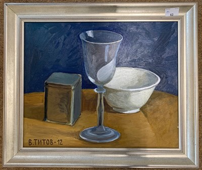 Lot 62 - Vladimir Titov (Russian, b.1950), Still life...