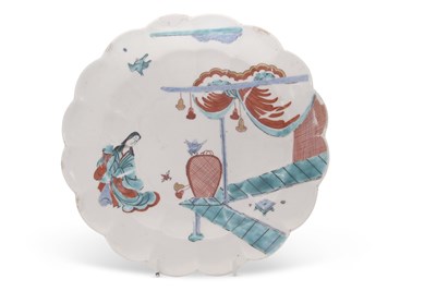 Lot 72 - A rare Chelsea porcelain plate painted in...