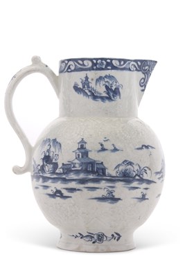 Lot 78 - A large Lowestoft porcelain cider jug, circa...