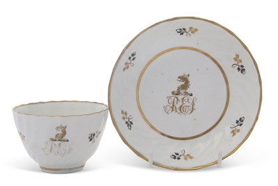 Lot 83 - A rare Lowestoft porcelain cup and saucer...