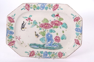 Lot 85 - A Bow porcelain dish of octagonal form painted...
