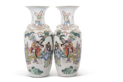 Lot 140 - Two Chinese porcelain floor vases, early 20th...