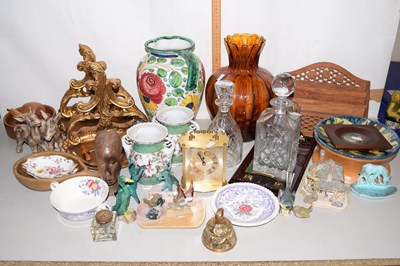 Lot 10 - Mixed Lot: Various vases, decanters, gilt wall...