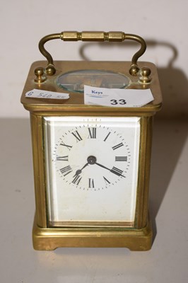 Lot 33 - A brass cased carriage clock