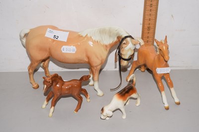 Lot 52 - A group of Beswick horses, foals and a fox hound