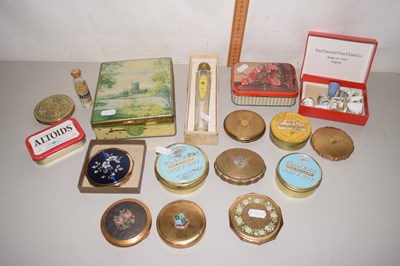 Lot 104 - Mixed Lot: Vintage tins, powder compact etc