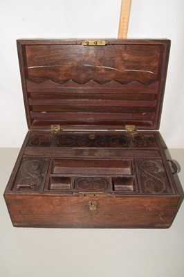 Lot 108 - An Anglo -Indian hardwood box with fitted...