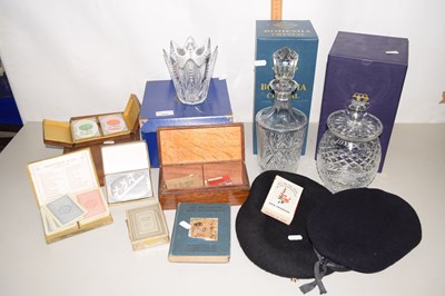 Lot 113 - Mixed Lot: Cased crystal glass wares, playing...