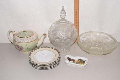 Lot 119 - Mixed Lot: A crystal glass covered dish,...
