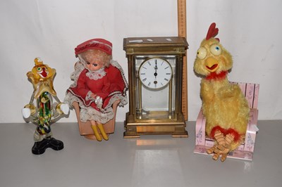 Lot 121 - Mixed Lot: An Acctim brass cased wall clock, a...