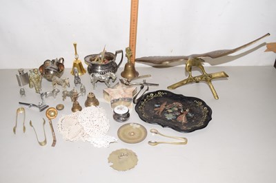 Lot 59 - Mixed Lot: Brass eagle, various silver plated...