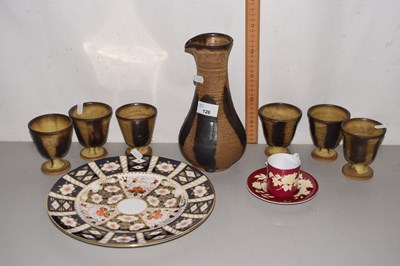 Lot 126 - Mixed Lot: A Studio Pottery jug and cups...