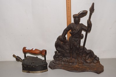 Lot 140 - Cast iron door stop formed as a soldier...
