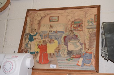 Lot 530 - Rabbits Teatime signed Margaret Ross, framed