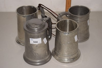 Lot 534 - Four metal tankards