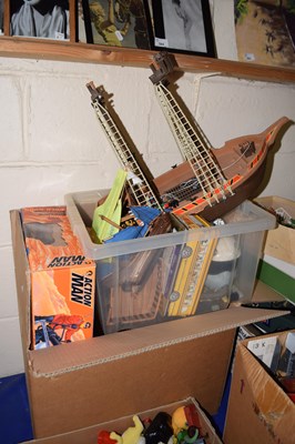 Lot 568 - Two boxes of assorted children's toys to...