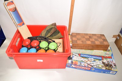 Lot 637 - Box of assorted games including Monopoly...