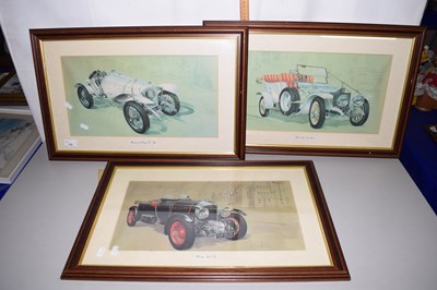 Lot 152 - Three framed prints of vintage motor cars