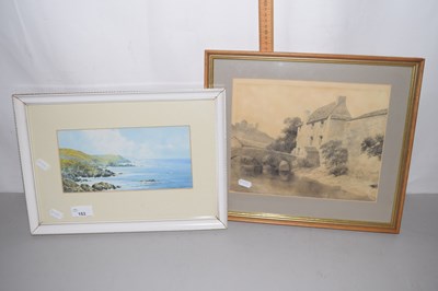 Lot 153 - Framed study of a coastal scene together with...