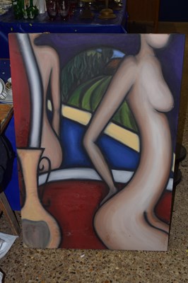 Lot 167 - Contemporary oil on canvas study of a nude,...