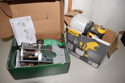 Lot 670 - A Bosch router and a wood and Wagner metal...