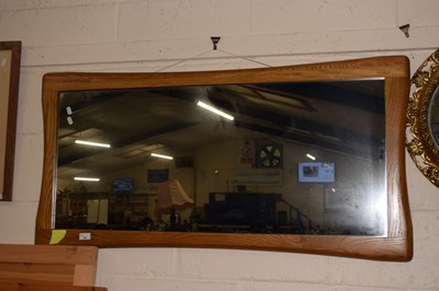 Lot 181 - Modern oak framed rectangular wall mirror