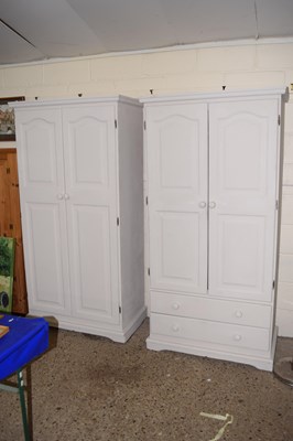 Lot 198 - Modern painted pine double door wardrobe...