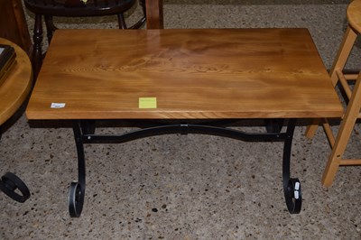 Lot 205 - Modern rectangular iron framed coffee table
