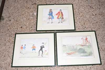 Lot 206 - T.McLean caricature prints State Cricket Match,...