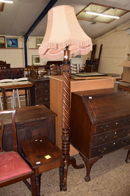 Lot 226 - A mahogany tripod based standard lamp