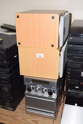 Lot 694 - A Panasonic mini hi-fi system and speakers