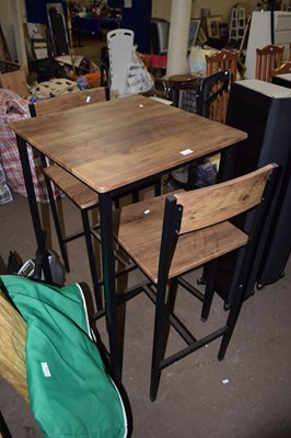 Lot 724 - A high table and two bar stools