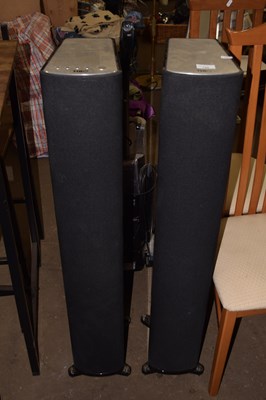 Lot 725 - A pair of Tibo free standing slimline speakers